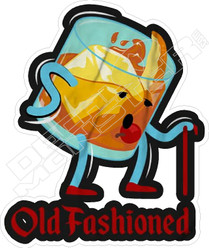 Old Fashioned Whiskey Old Man Drink Beer Decal Sticker