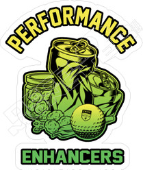 Golf Performance Enhancers Weed Beer Drinking Decal Sticker