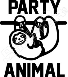 Party Animal Sloth Drinking Beer Decal Sticker