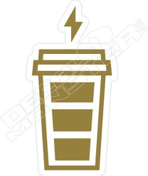 Coffee Cup Battery Recharge Food Decal Sticker