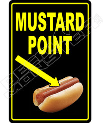 Mustard Point Warning Hotdog Funny Food Decal Sticker