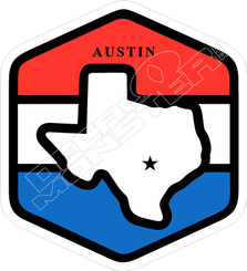 Destination Token Austin Texas Travel Decal Sticker