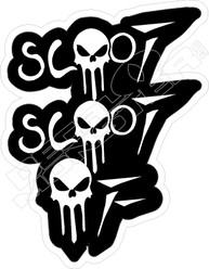 Scoot Scoot Punisher Skulls EScooter Decal Sticker
