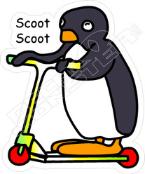 Scoot Scoot Penguin EScooter Decal Sticker