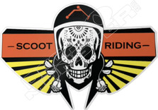 Scoot Riding Skull EScooter Decal Sticker