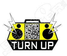 Turn Up Ghetto Blaster Decal Sticker