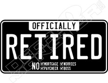 Official1y Retired License Plate Decal Sticker