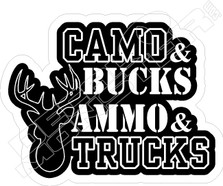 Cammo Bucks Ammo Trucks Decal Sticker