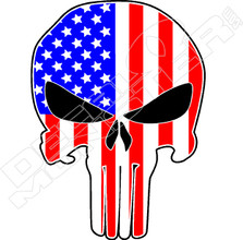 USA Punisher Skull Decal Sticker