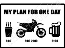 Motocross Beer Plan for 1 Day Decal Sticker