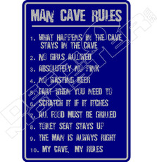 Man Cave Rules2 Decal Sticker