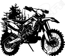 Dirt Bike Forest Silhouette Decal Sticker