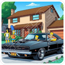 Simpsons Homer Bart Charger RT Decal Sticker