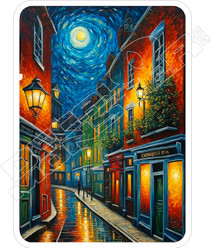 European Street Scape Art Decal Sticker