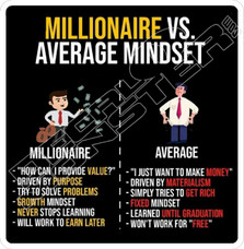 Millionaire vs Average Mindset Decal Sticker