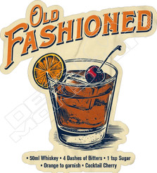 Old Fashioned Recipe Art Decal Sticker