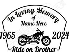 In Loving Memory Motorcycle Rider Decal Sticker