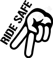 Motorcycle Ride Safe Hand Sign Decal Sticker