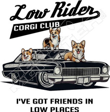 Low Rider Corgi Club Decal Sticker