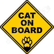 Cat On Board Decal Sticker