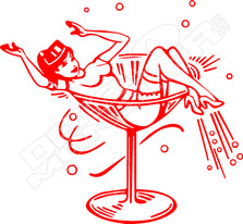 Martini Girl2 Decal Sticker