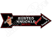 Busted Knuckle Garage Arrow Sign Decal Sticker