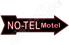 No Tel Motel Arrow Sign Decal Sticker