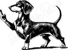 Dachsund Middle Finger Decal Sticker
