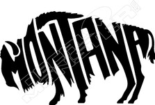 Montana Buffalo Shaped Wording Decal Sticker