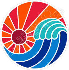 Sun Waves3 Decal Sticker