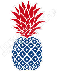 USA Flag Pineapple Decal Sticker
