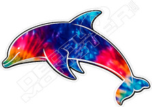 Dolphin Tie Dye Decal Sticker