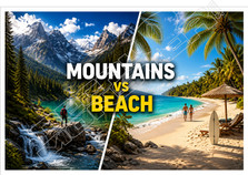 Mountain VS Beach Decal Sticker