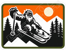 Bigfoot Skiing Decal Sticker