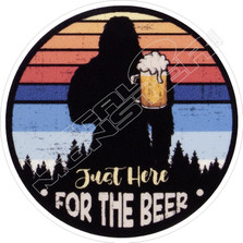 Bigfoot Here For Beer Decal Sticker