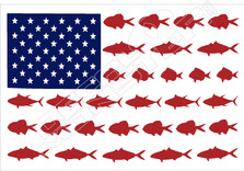 USA Fish Flag Decal Sticker