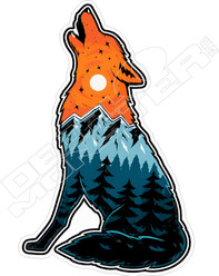 Wolf Mountain Howl Decal Sticker