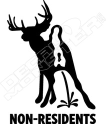 Deer Pee On Non Residents Decal Sticker