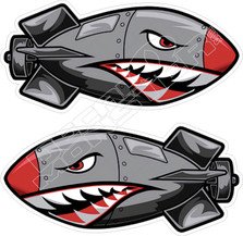 Tiger Shark Mouth Bomb Decal Sticker