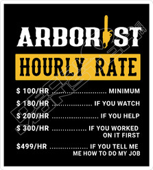 Arborist Hourly Rate Decal Sticker