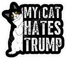 My Cat Hates Trump Decal Sticker