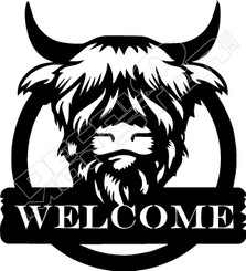 Highland Cow Welcome2 Decal Sticker