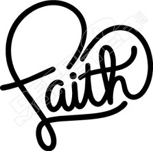 Faith Heart Wording Decal Sticker