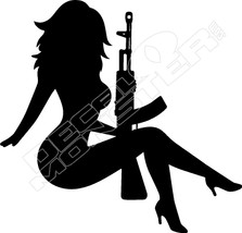 AR15 Rifle Hot Babe Decal Sticker
