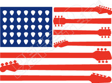 USA Guitar Flag Decal Sticker