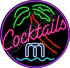 Cocktails Neon Decal Sticker