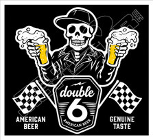 Double 6 Beer Decal Sticker