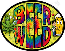 Beer Weed Decal Sticker