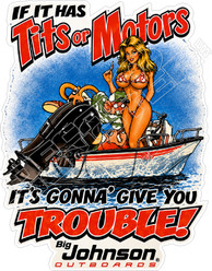 Tits or Motors Trouble Decal Sticker