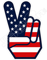 Peace American Flag Decal Sticker